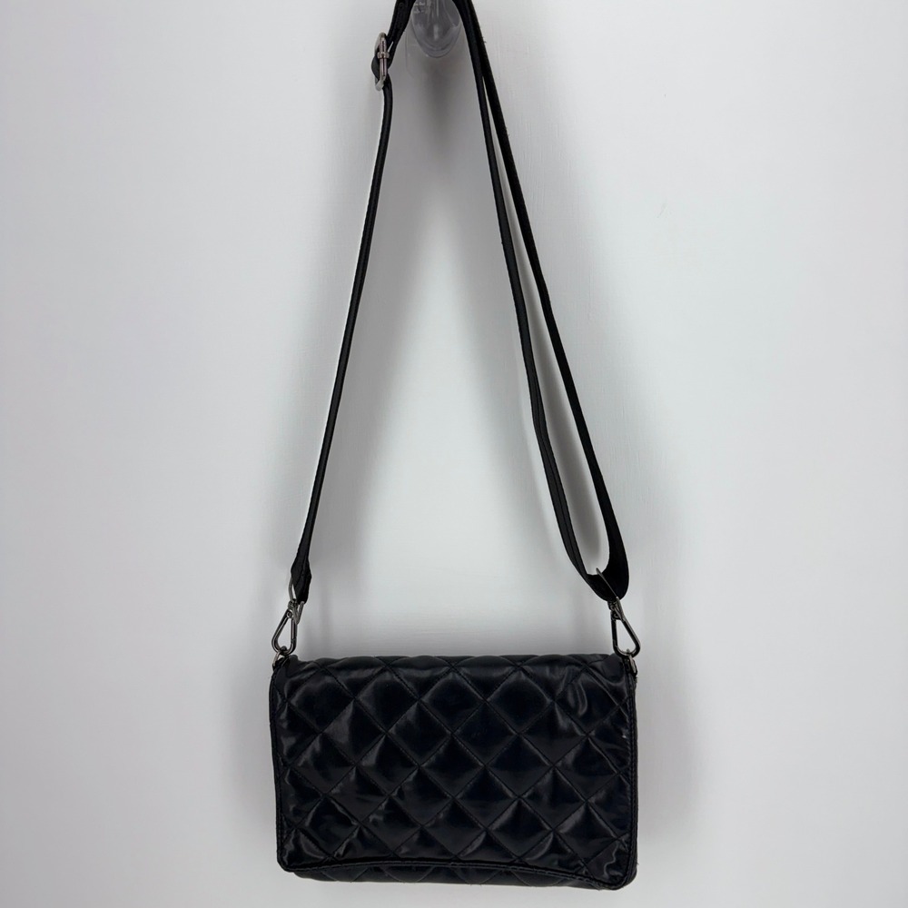 Haute Shore Black Quilted Vegan Y2k Shoulder Crossbody
